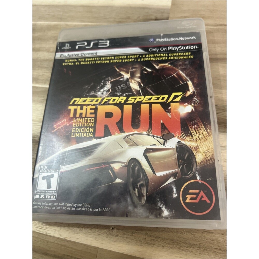 EA Need for Speed The Run Limited Edition PS3 OS Black Racing‎ Video Game
